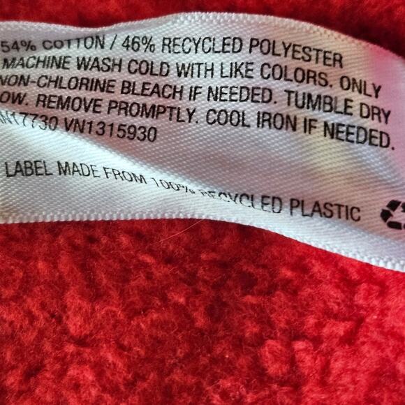 Red Cotton Blend Crop Sweatshirt Size XXL - Picture 4 of 4